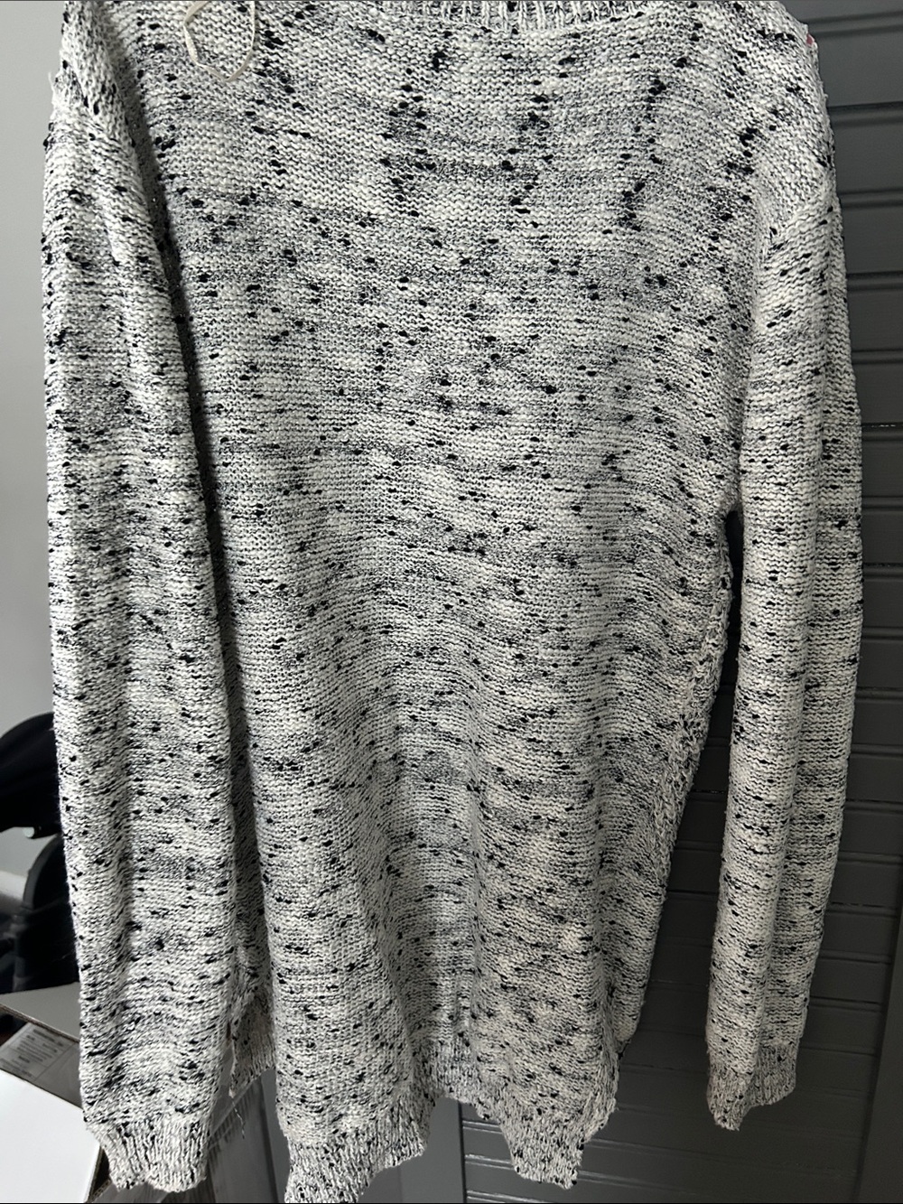 Madison Linen-Style Black and White Knit Pullover - Picture 5 of 5
